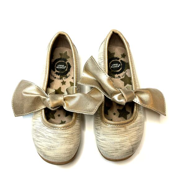 Livie & Luca Gold Mary Jane Shoes 8 - Picture 2 of 7